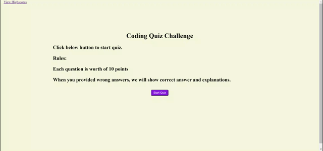 Code Quiz Screenshot