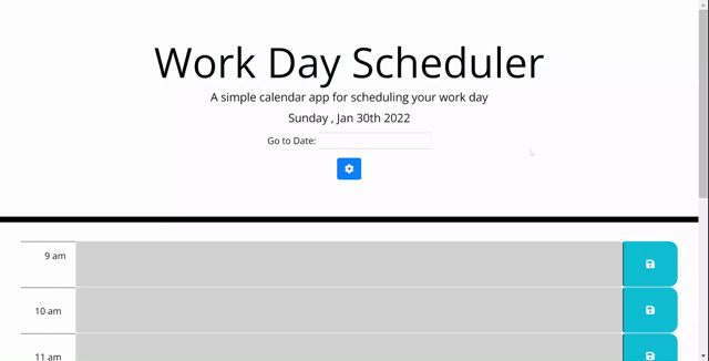 Workday Scheduler Screenshot